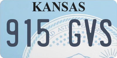 KS license plate 915GVS