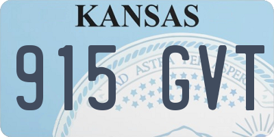 KS license plate 915GVT
