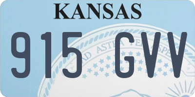 KS license plate 915GVV