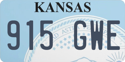 KS license plate 915GWE