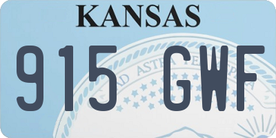 KS license plate 915GWF