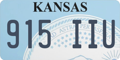 KS license plate 915IIU