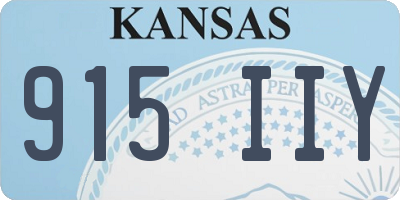 KS license plate 915IIY