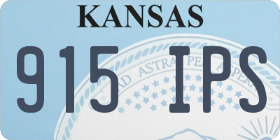 KS license plate 915IPS