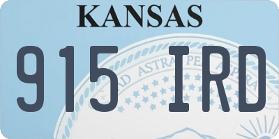 KS license plate 915IRD