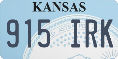 KS license plate 915IRK