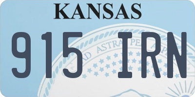 KS license plate 915IRN