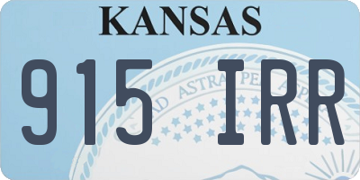 KS license plate 915IRR