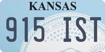 KS license plate 915IST