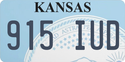 KS license plate 915IUD