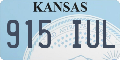 KS license plate 915IUL