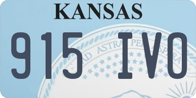 KS license plate 915IVO