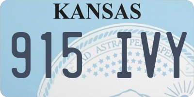KS license plate 915IVY