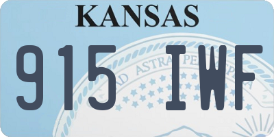 KS license plate 915IWF