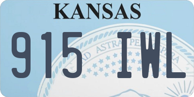 KS license plate 915IWL