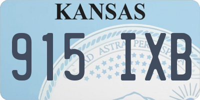KS license plate 915IXB