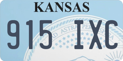 KS license plate 915IXC