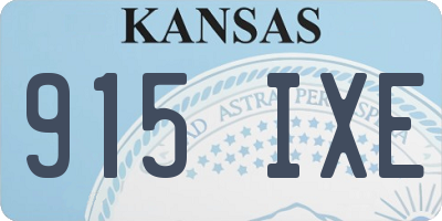 KS license plate 915IXE