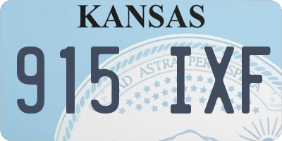 KS license plate 915IXF