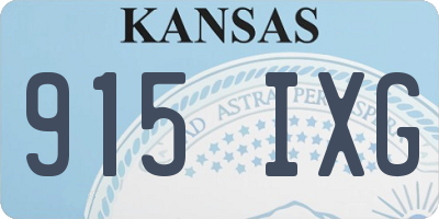 KS license plate 915IXG