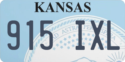 KS license plate 915IXL