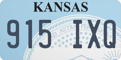KS license plate 915IXQ
