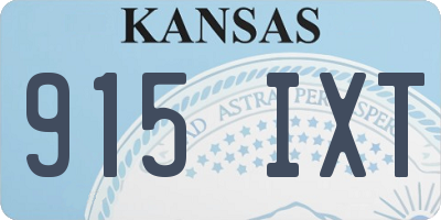 KS license plate 915IXT