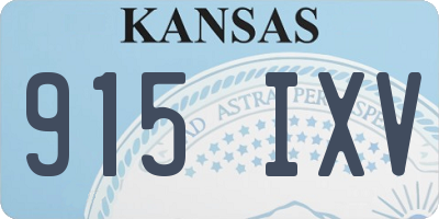 KS license plate 915IXV