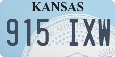 KS license plate 915IXW