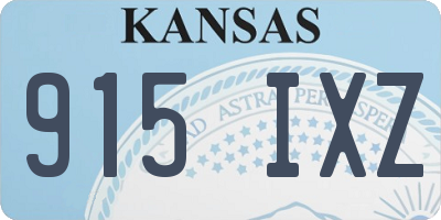 KS license plate 915IXZ