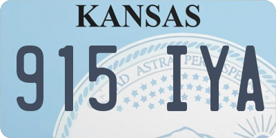 KS license plate 915IYA