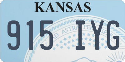 KS license plate 915IYG