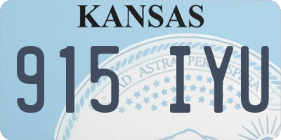 KS license plate 915IYU