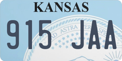 KS license plate 915JAA