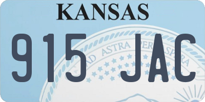 KS license plate 915JAC