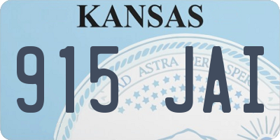 KS license plate 915JAI