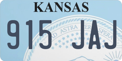 KS license plate 915JAJ