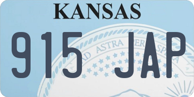 KS license plate 915JAP