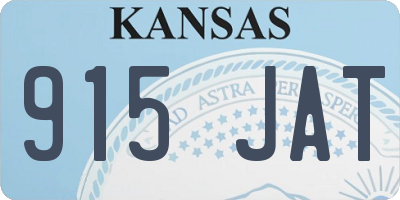KS license plate 915JAT