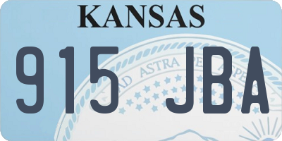 KS license plate 915JBA