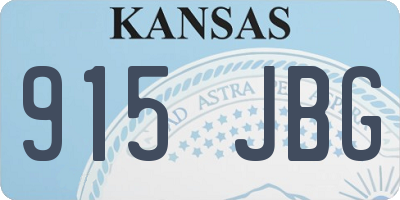 KS license plate 915JBG