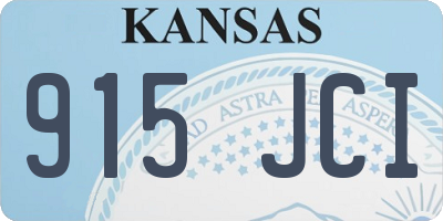 KS license plate 915JCI