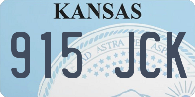 KS license plate 915JCK
