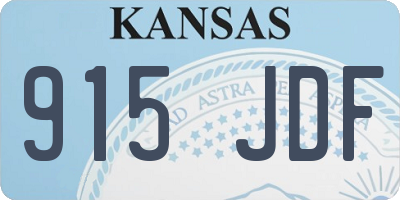 KS license plate 915JDF