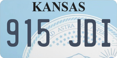 KS license plate 915JDI