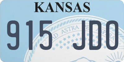 KS license plate 915JDO