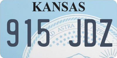 KS license plate 915JDZ