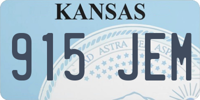 KS license plate 915JEM