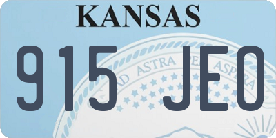 KS license plate 915JEO
