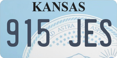 KS license plate 915JES